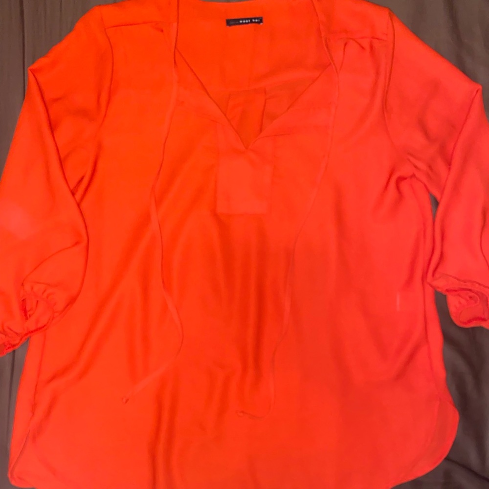 Coral 3/4 sleeve blouse